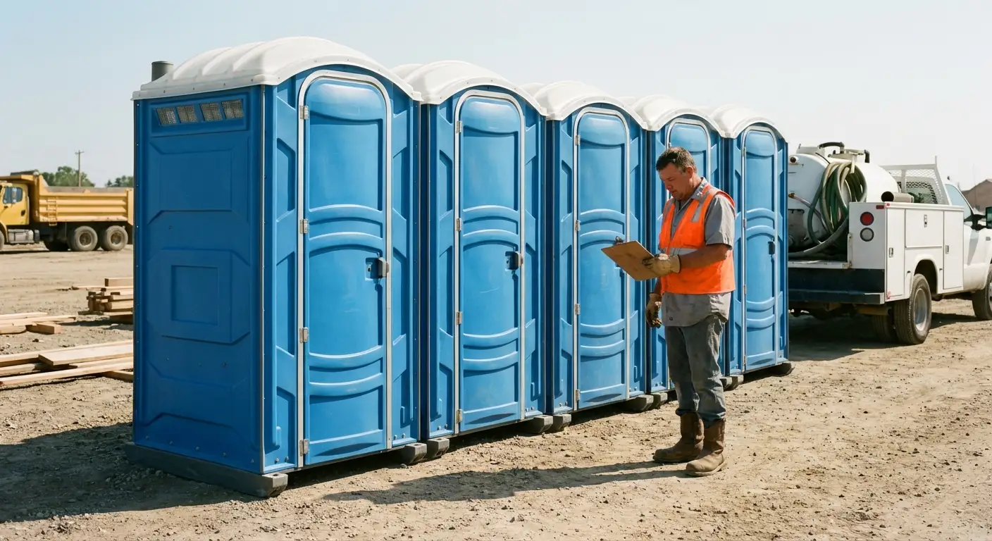 Portable toilet site planning and placement logistics in Arlington, TX